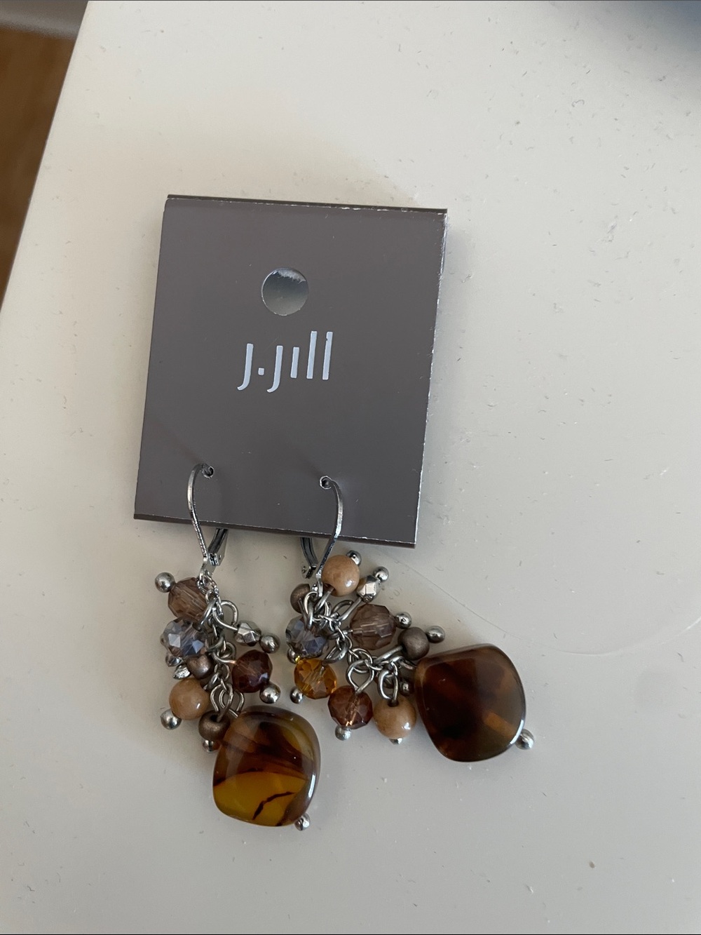 J. Jill Brown and Amber Cluster Drop Earrings